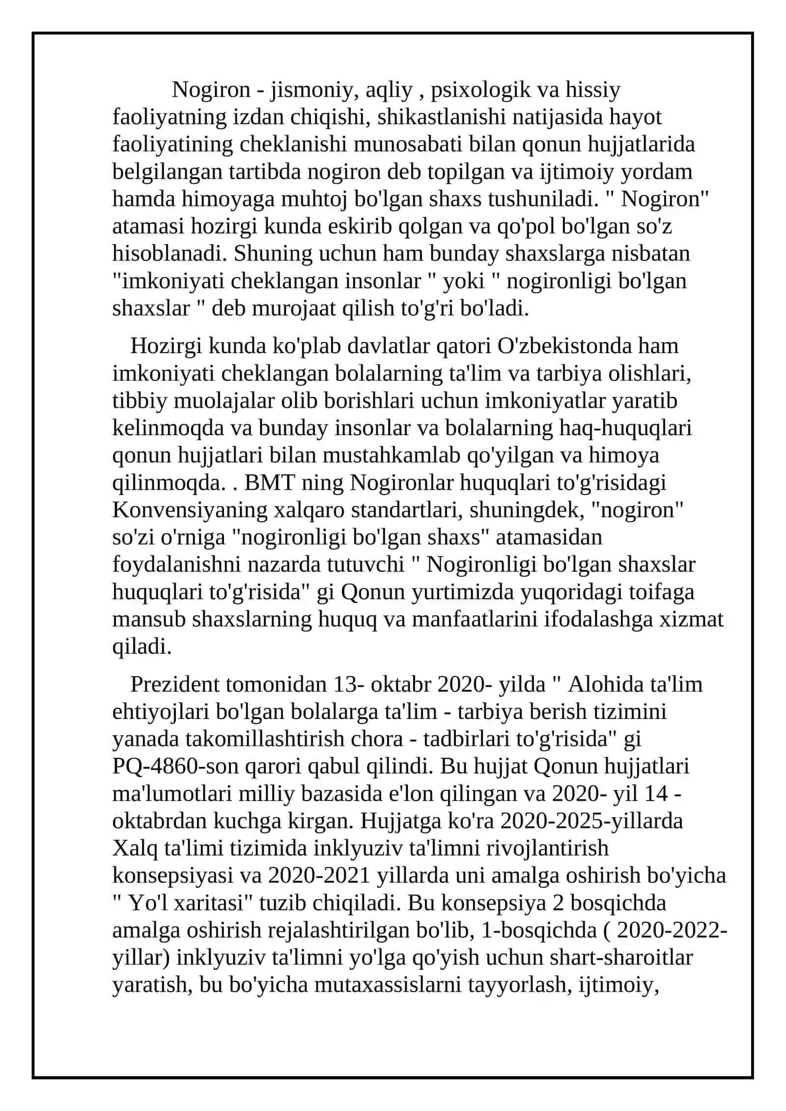 Imkonyati cheklangan bolalarni samarali inkuliziv talim olishning asosiy sharti 2