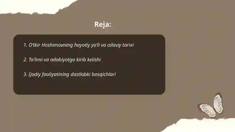 Oʻtkir Hoshimov hayoti va ijodi 2
