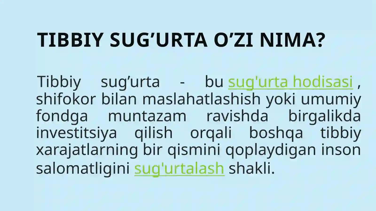Tibbiy sug’urta 2