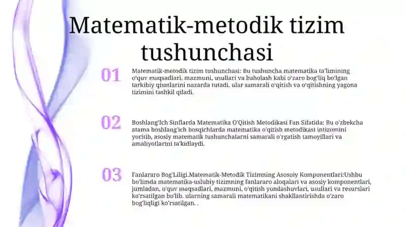 Boshlang'Ich Sinflarda Matematika O'Qitish Metodikasi Fan Sifatida 2