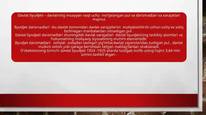 Davlat Byudjetniing daromadlari tarkibi  va soliqli  va soliqsiz daromadlar 2