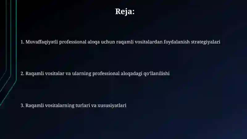 Raqamli vositalar va kasbiy muloqotda ularning qo'llanilishi 2