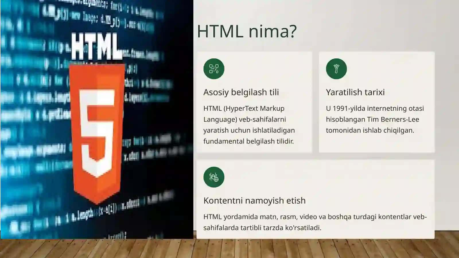 HTML Tilida Ishlatiladigan Teglar Haqida Ma'lumot 2