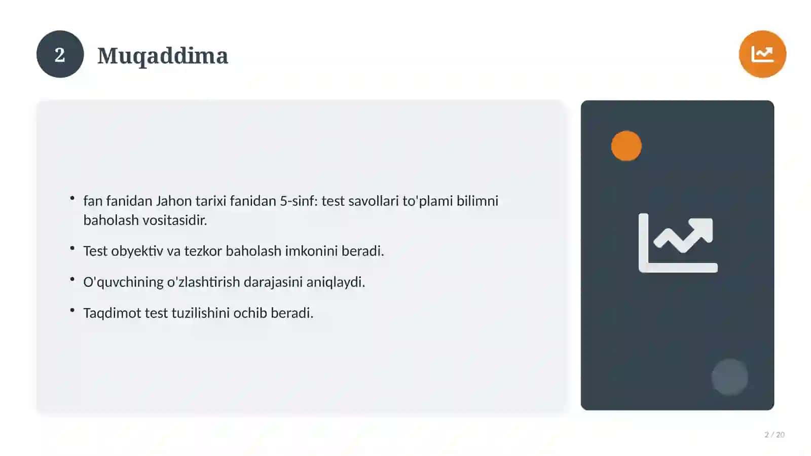 Jahon tarixi fanidan 5-sinf: test savollari to'plami 2