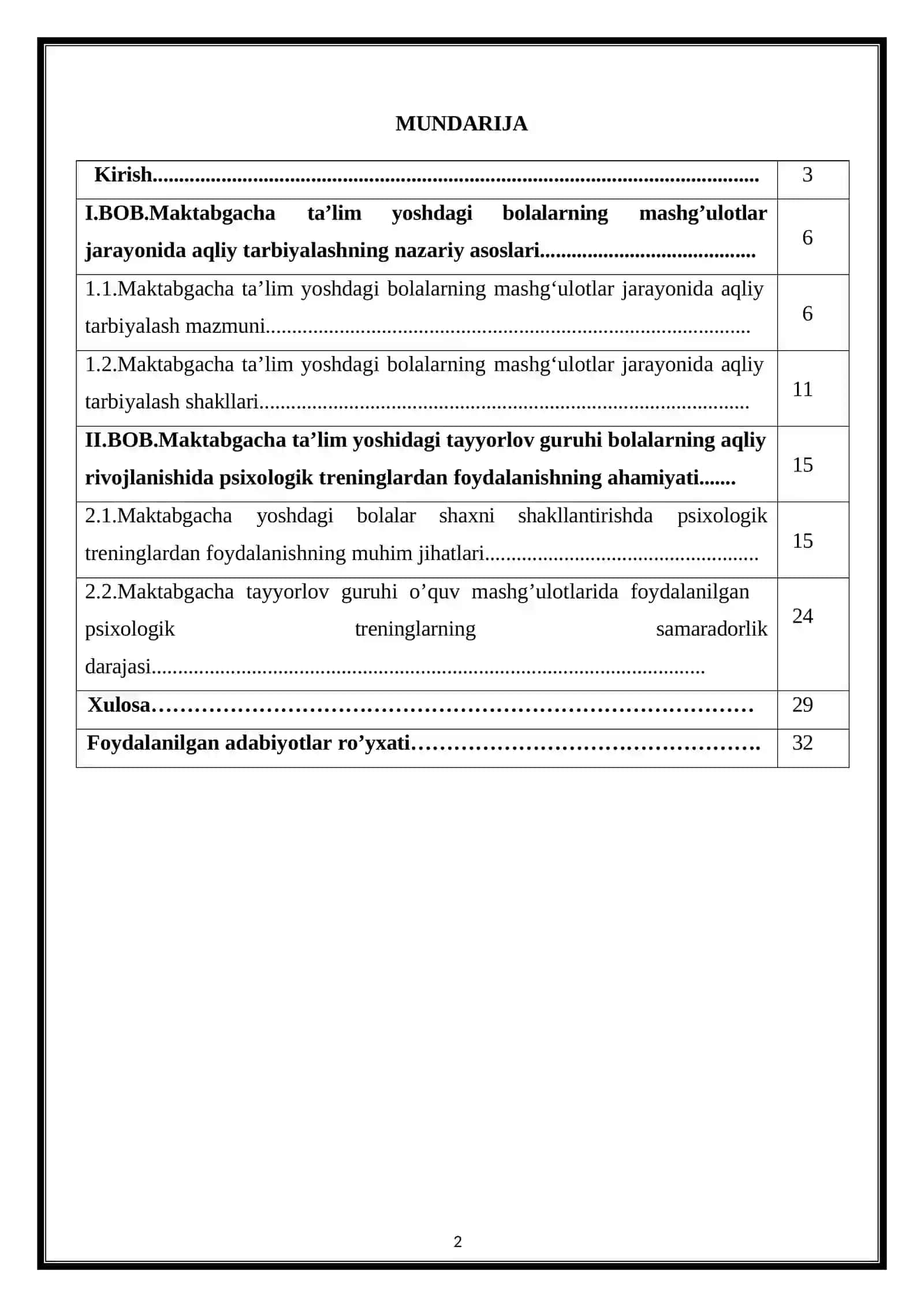 Maktabgacha ta’lim muassasalarida tayyorlov guruhi bolalarning aqliy rivojlanishida psixologik treninglardan foydalanish 2