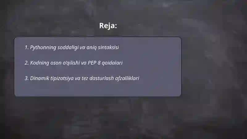 Nima uchun Python? 2