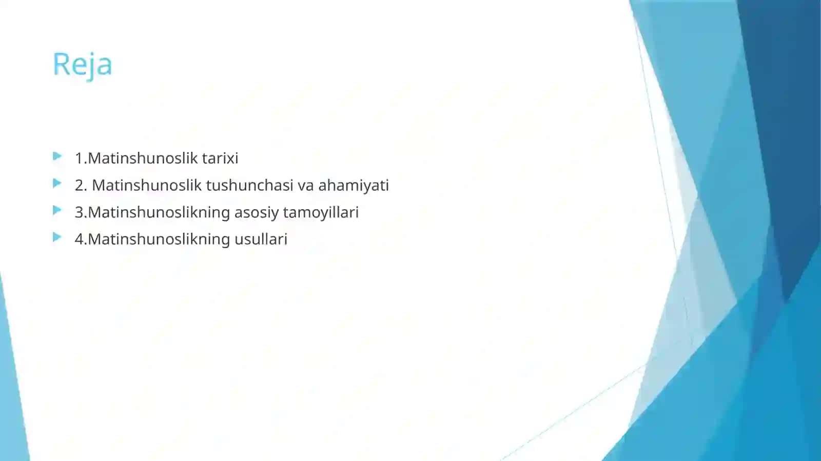 Matinshunosliktamoillari va usullari 2