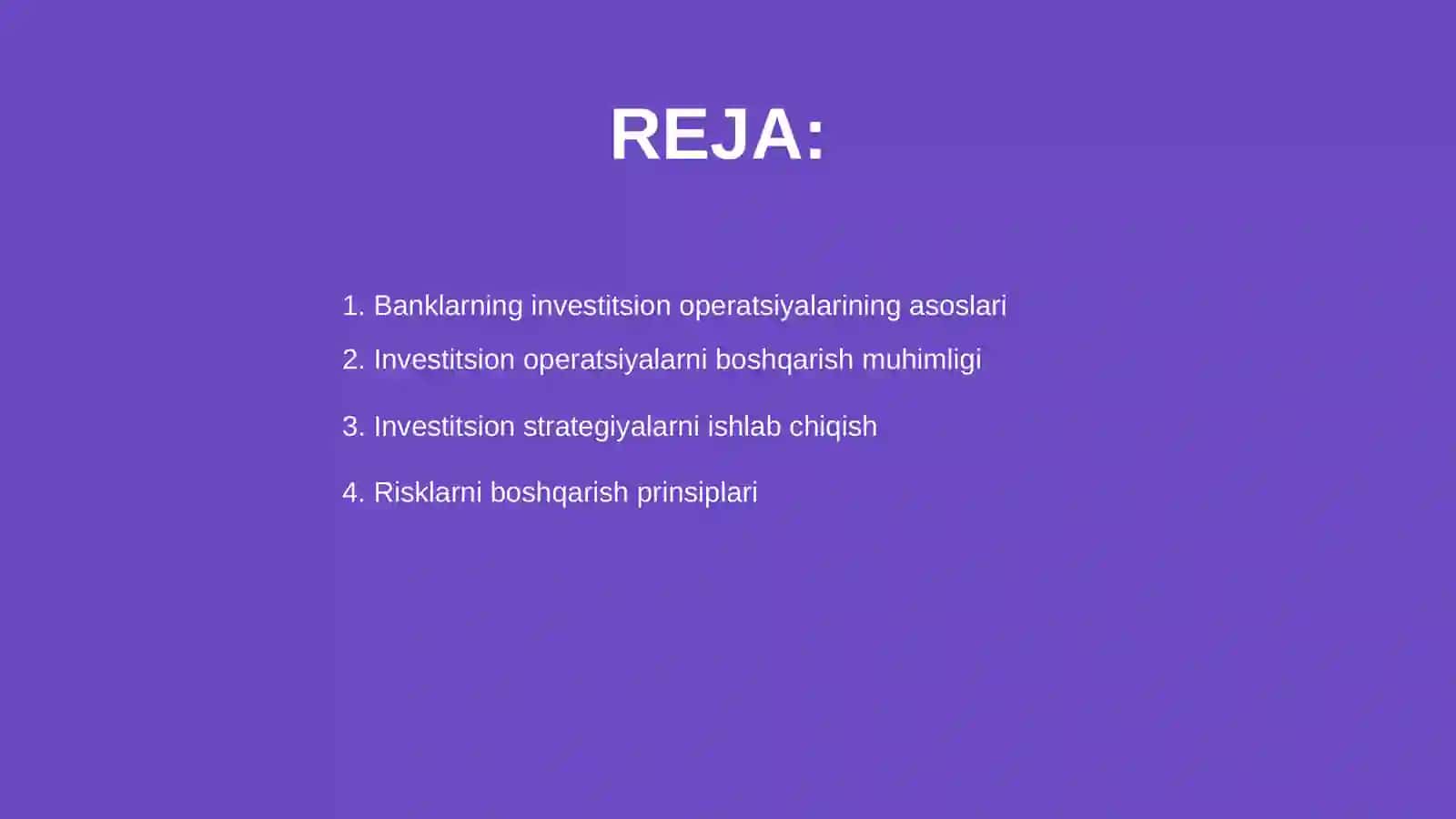 Banklarning investitsion operatsiyalarini boshqarish prinsiplari 2