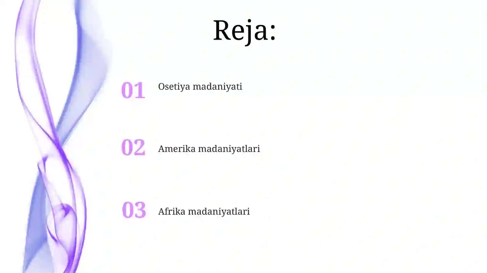 Osiyo, Afrika va Amerika xalqlari madaniyati 2