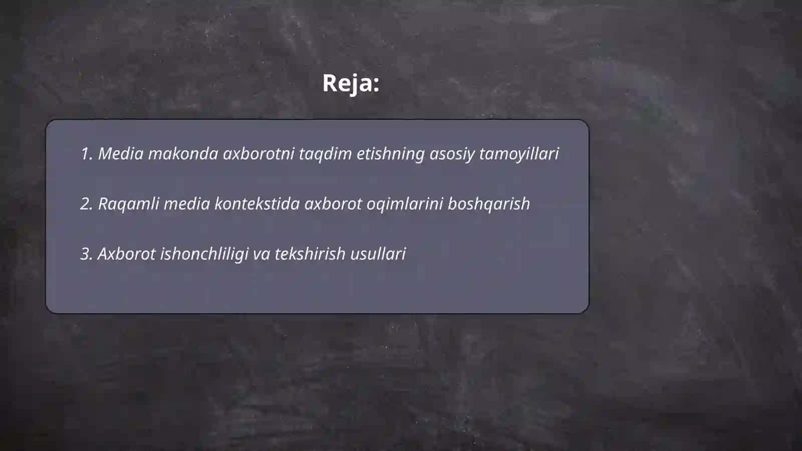 Media makonda axborotni taqdim etish 2