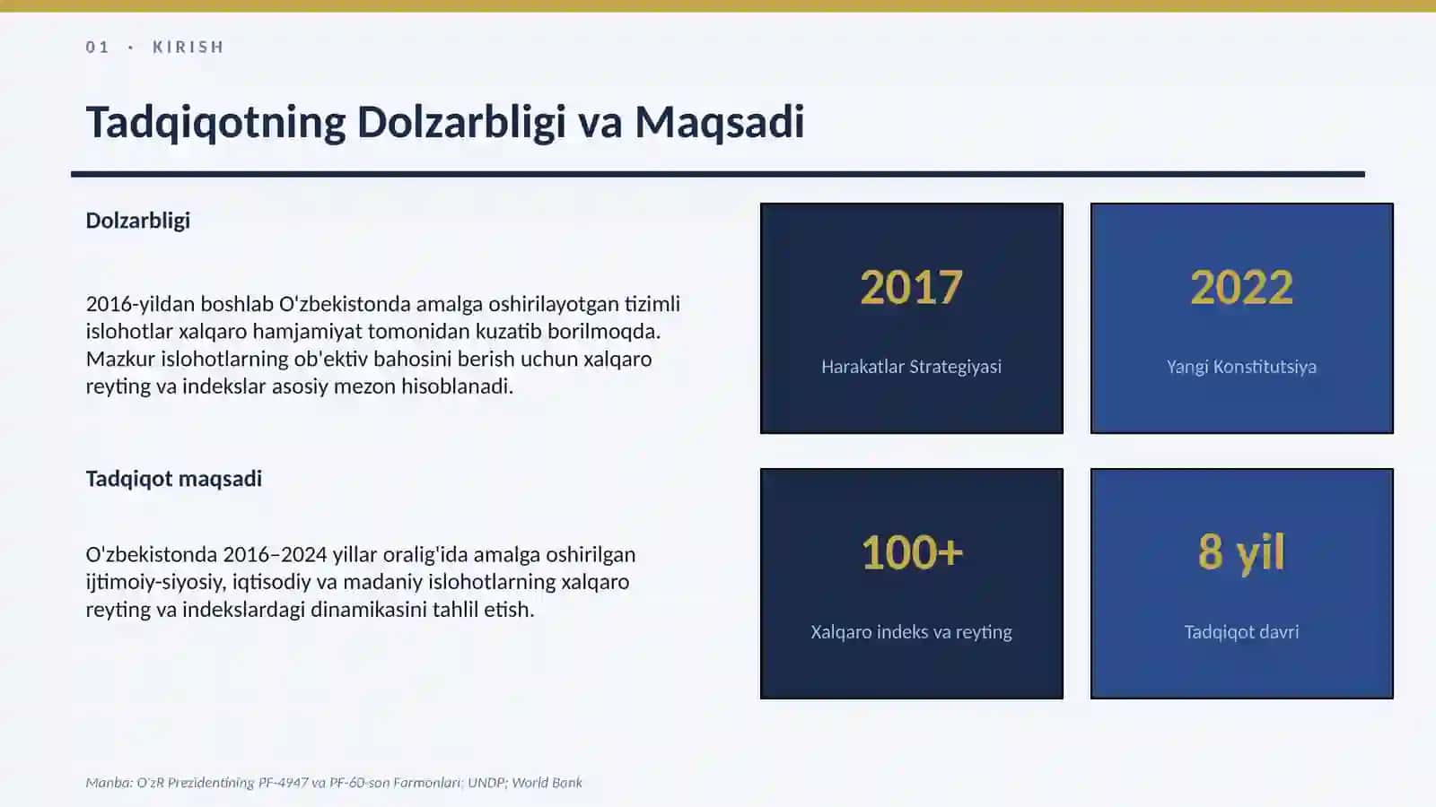 Yangi O'zbekiston: Ijtimoiy-siyosiy, iqtisodiy va madaniy hayotida ro'y berayotgan o'zgarishlarning xalqaro reyting va indekslarda aks etishi 2