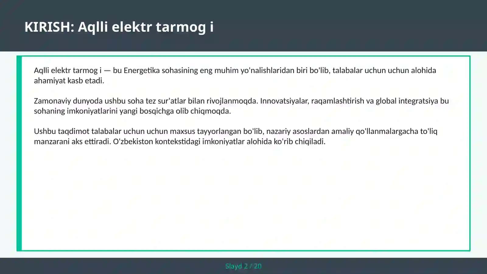 Aqlli elektr tarmog i 2