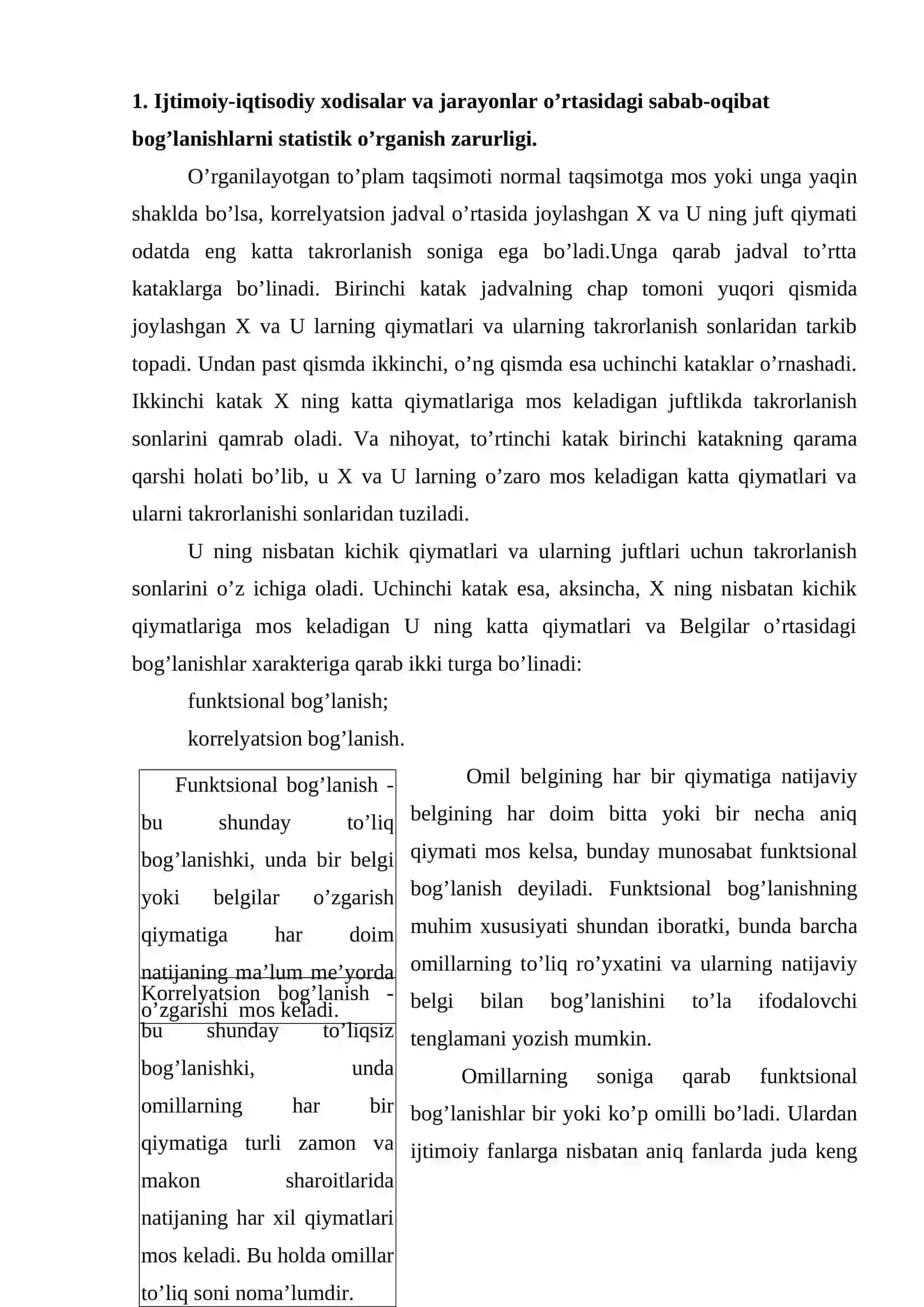 Regression-korrelyatsion tahlil 2