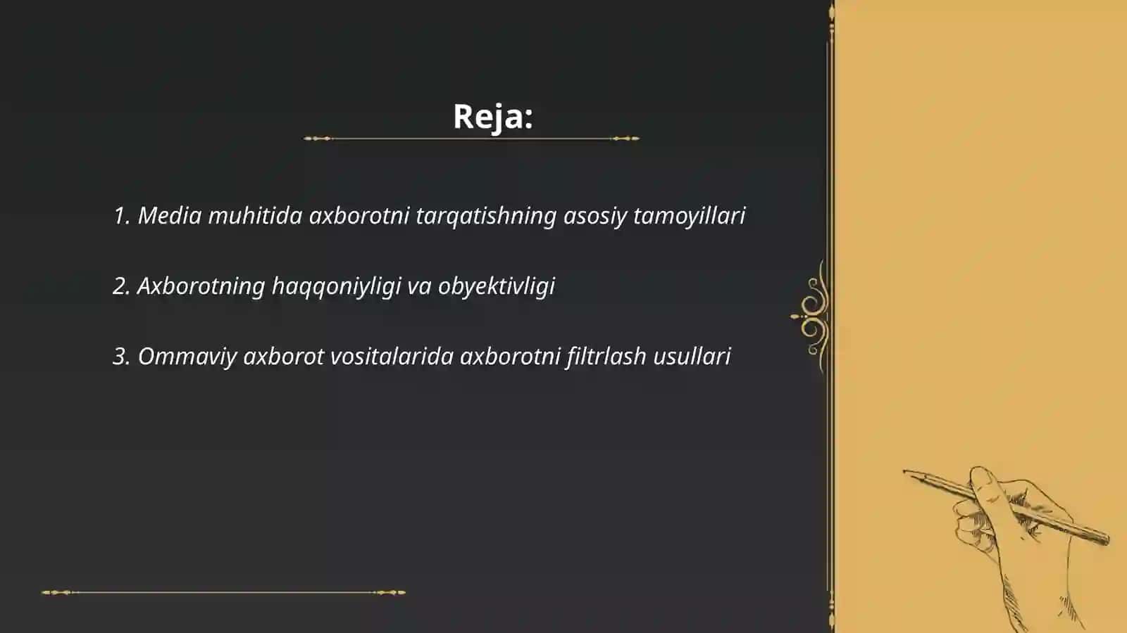 Media maydonda axborotni taqdim etish 2