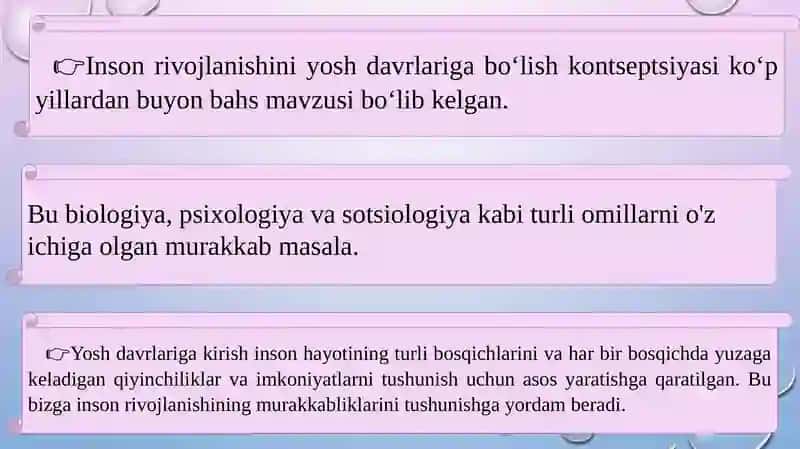 YOSH DAVRLARINI RIVOJLANISHINI DAVRLARGA BO'LISH MUAMMOSI 2