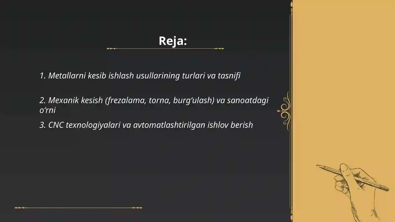 Metallarni kesib ishlash usulining sanoatda tutgan oʻrni 2