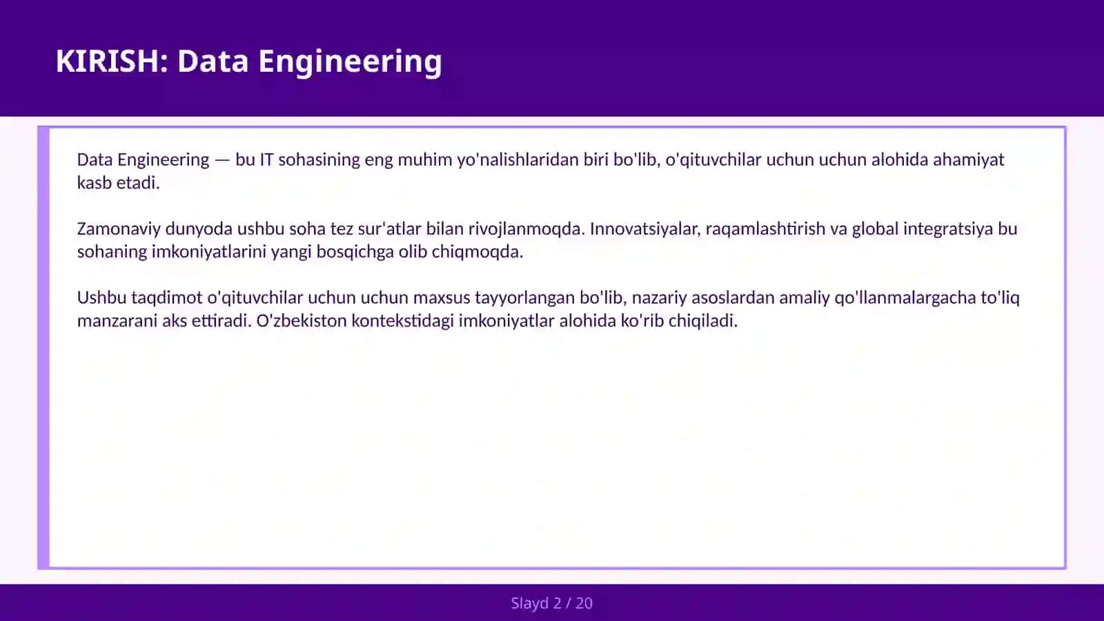 Data Engineering 2