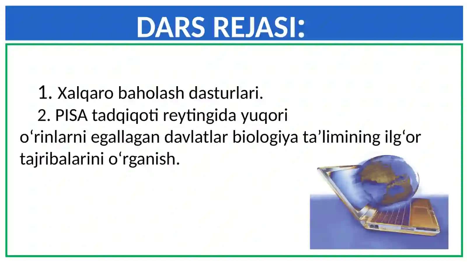 Xalqaro baholash dasturlari va innovatsion texnologiyalar 2