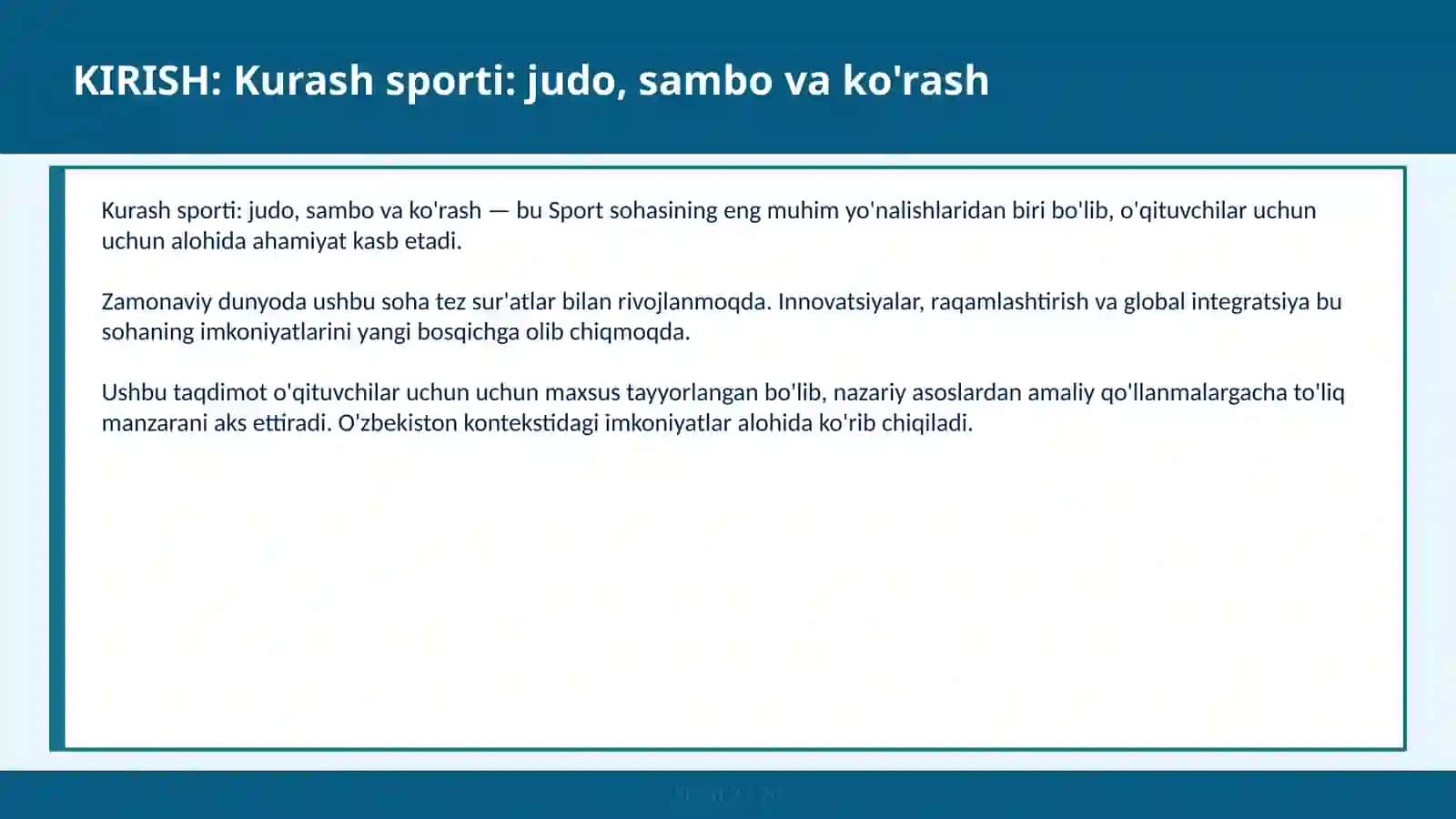 Kurash sporti: judo, sambo va ko'rash 2