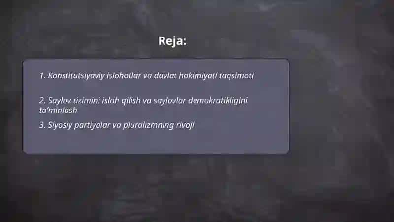 Konstitutsiyaviy islohotlar va davlat hokimiyati taqsimoti 2