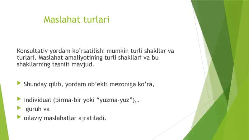 Maslahat turlari 2