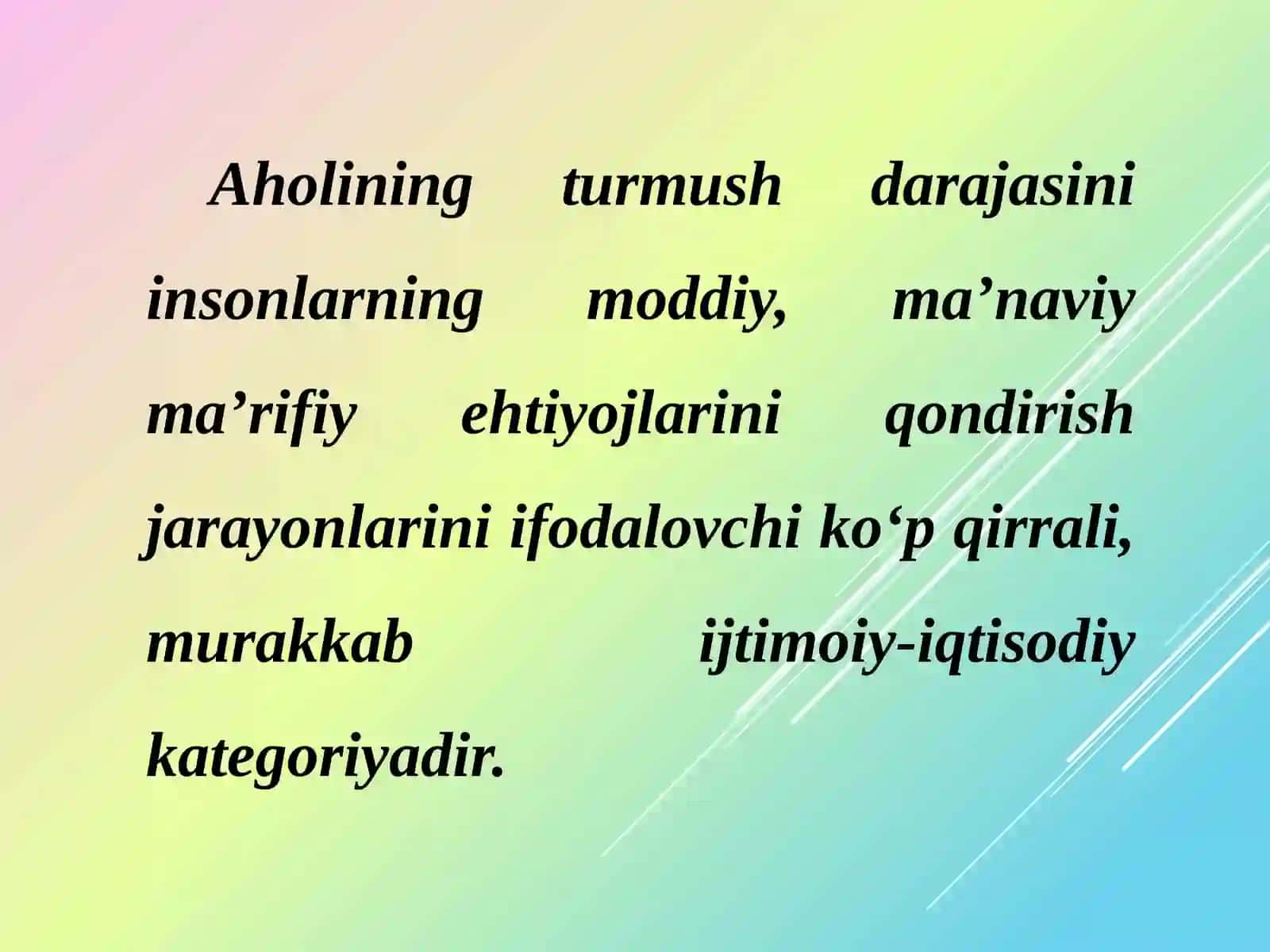 AHOLI TURMUSH DARAJASI STATISTIKASI 2