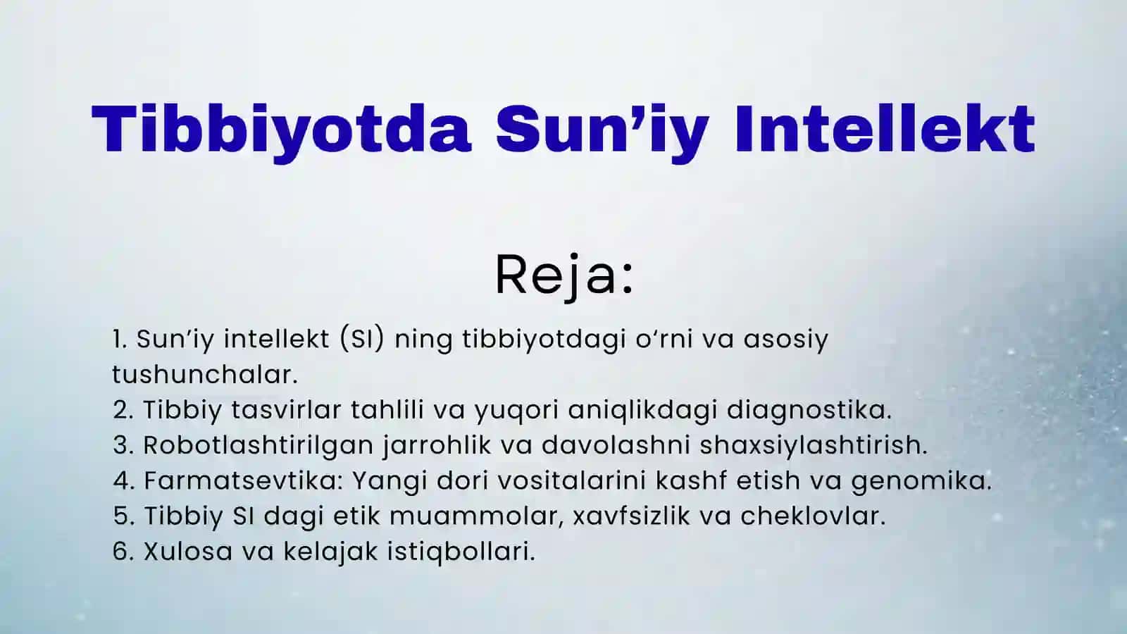 Tibbiyotda Sun’iy Intellekt 2