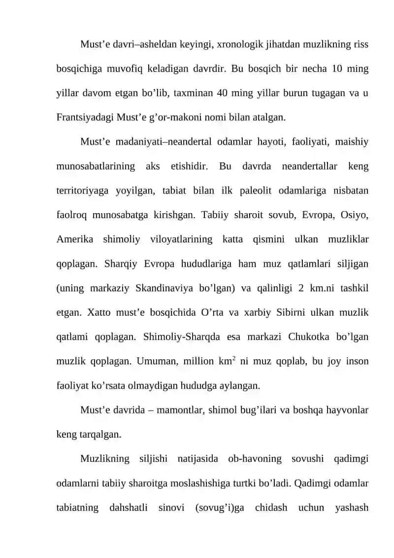 O’rta paleolit davri arxeologiyasi 2