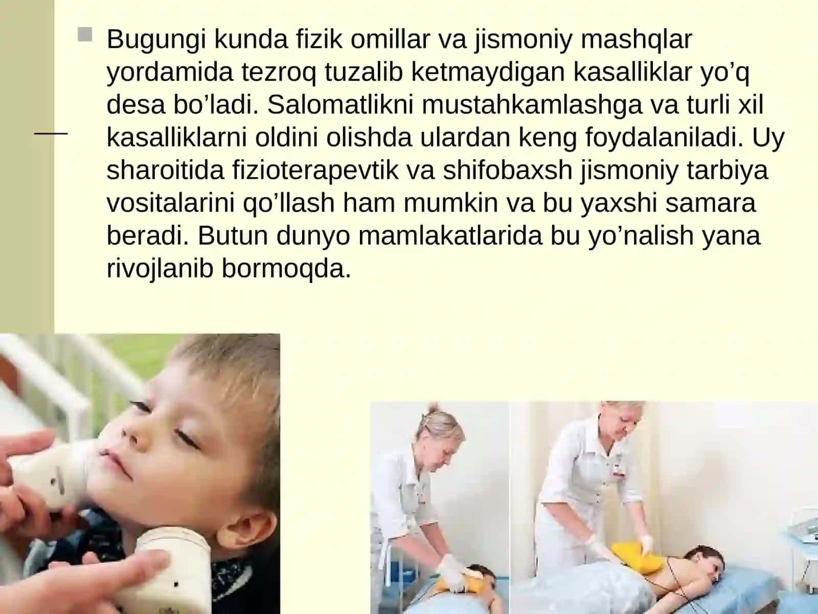 Dorisiz sog'lomlashtirish 2