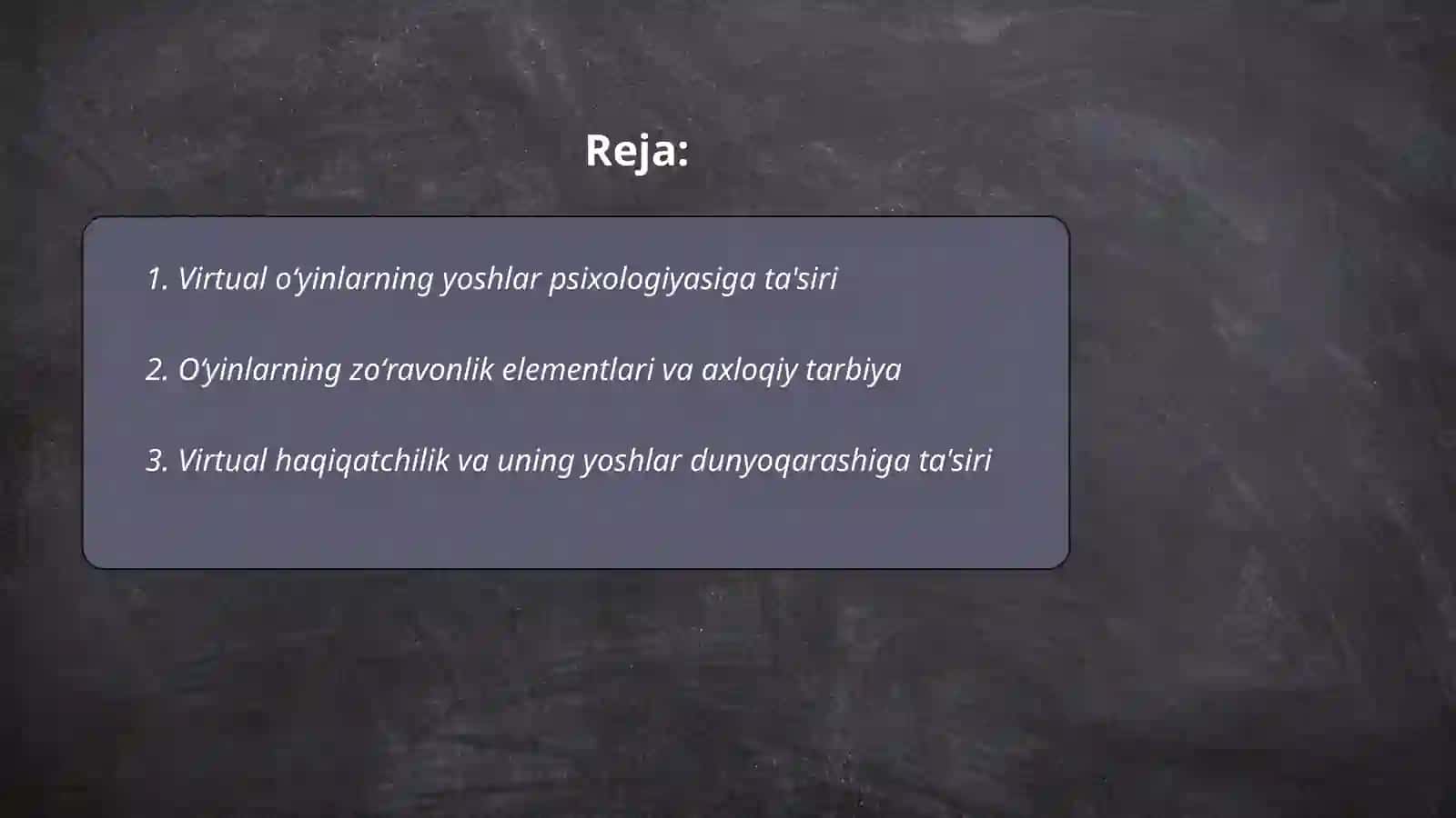 Virtual oʻyinlarning yoshlar ongiga va axloqiy tarbiyasiga ta'siri 2