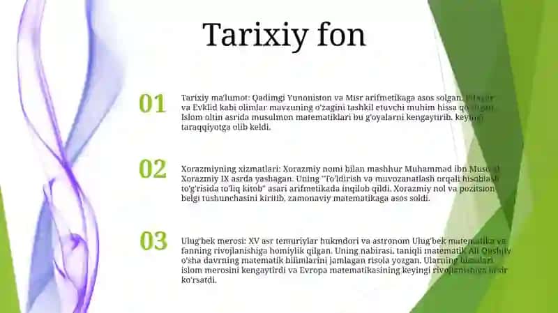 Xorazmiy Tusiy Ulug'Bek Koshiy Asarlarida Arifmetikaning Rivojlanishi Haqida Ma'Lumot 2