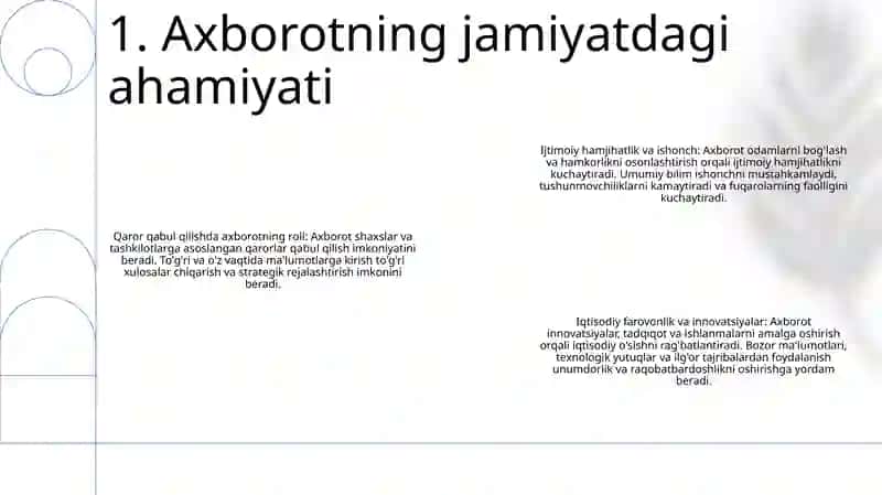 Axborotlarning Ijtimoiy Ahamiyati Va Faoliyatlari 2