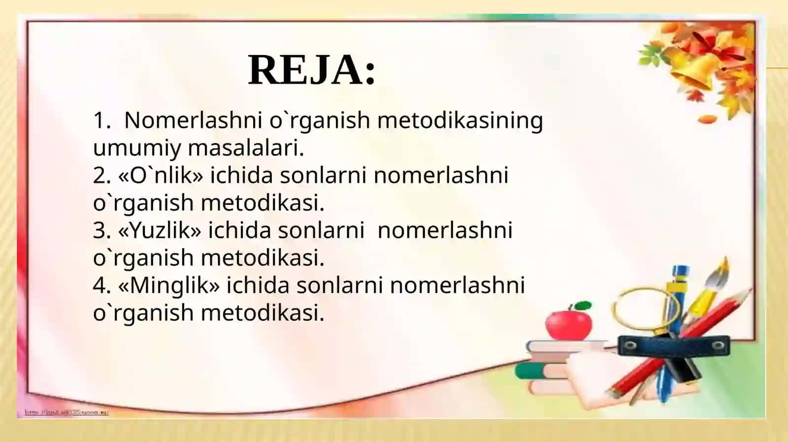 Nomerlashnio`rganish metodi 2