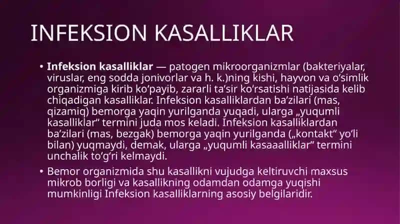 INFEKSION KASALLIKLARNI DIAGNOSTIKA USULLARI 2