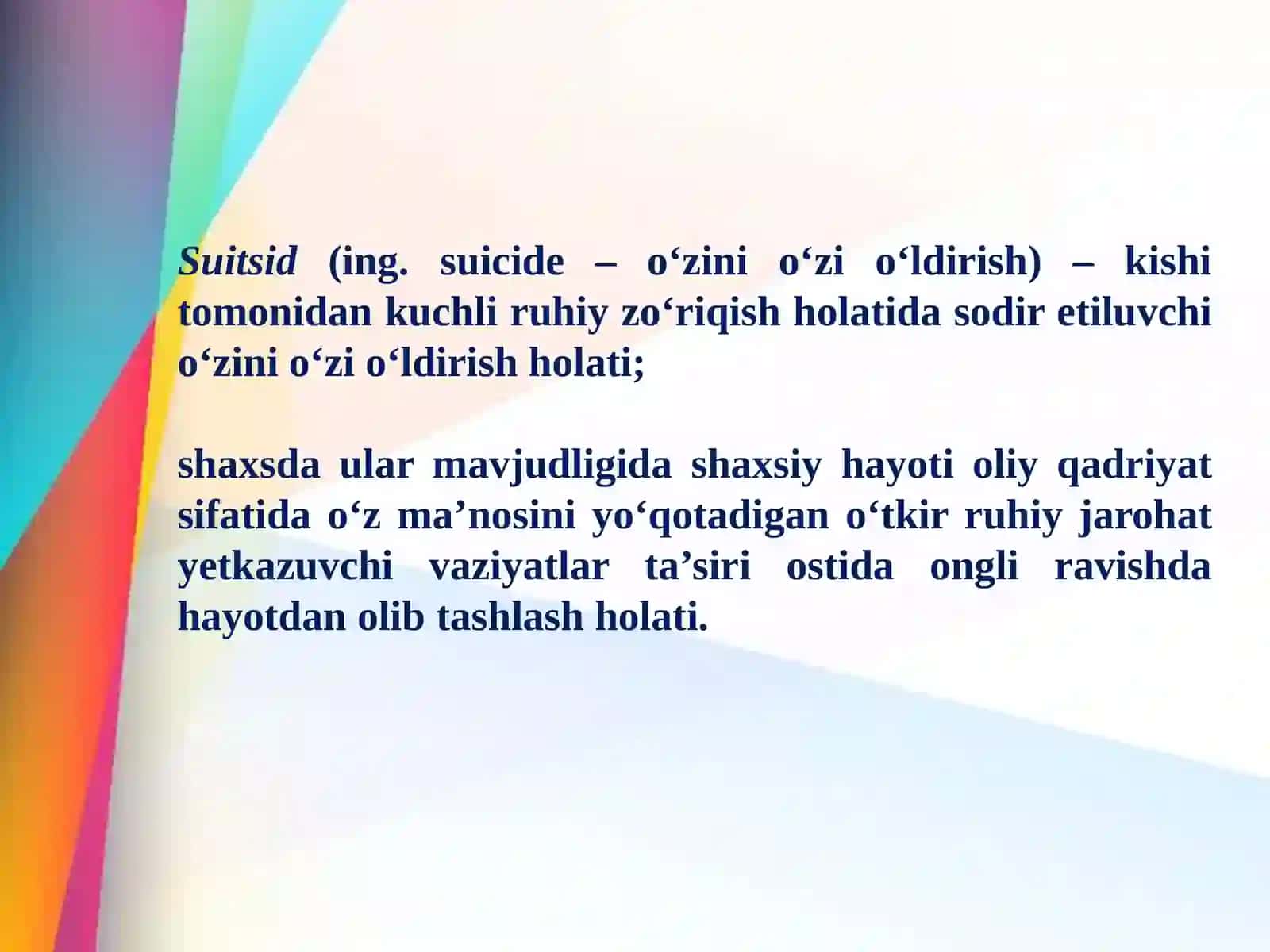 Suitsidal xulq-atvor psixologiyasi 2