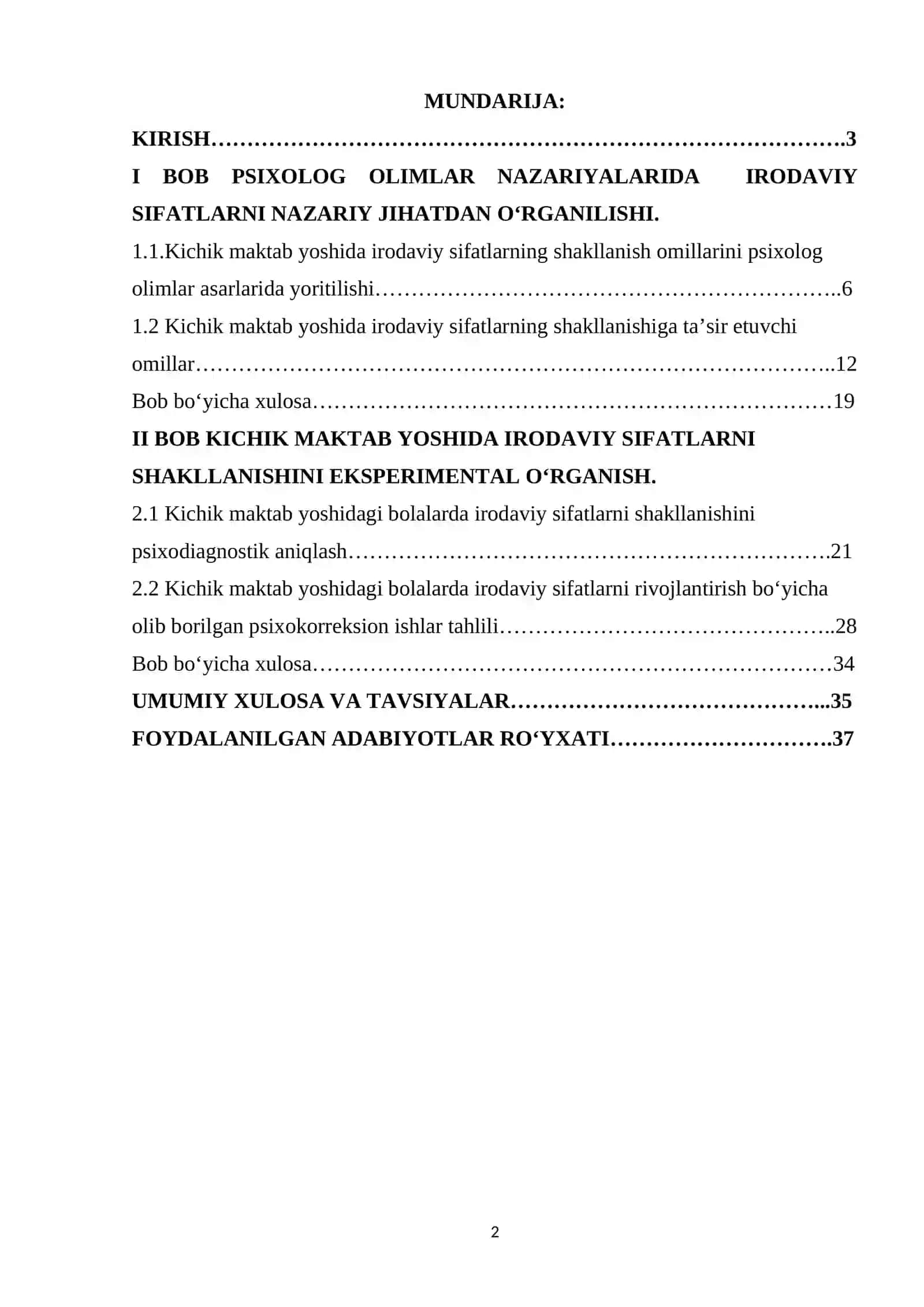 KICHIK MAKTAB YOSHIDA IRODAVIY SIFATLARNING SHAKLLANISH OMILLARI 2