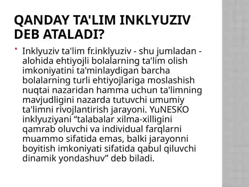 Inklyuzivta’limning nazariy va metodologikasoslar 2