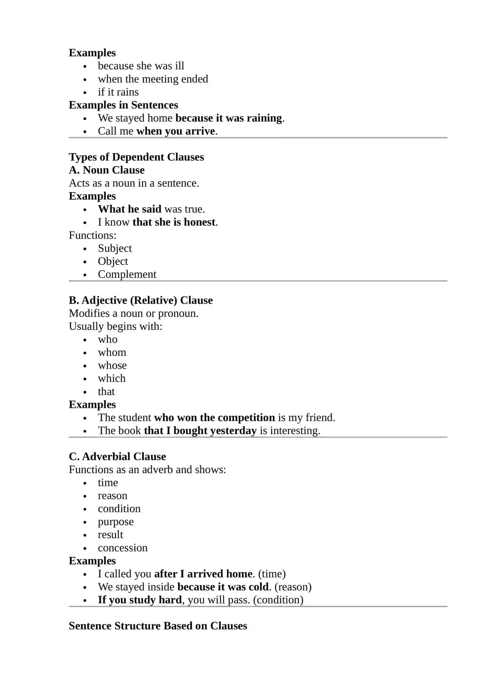Mavzu: Sentence and Clauses 2