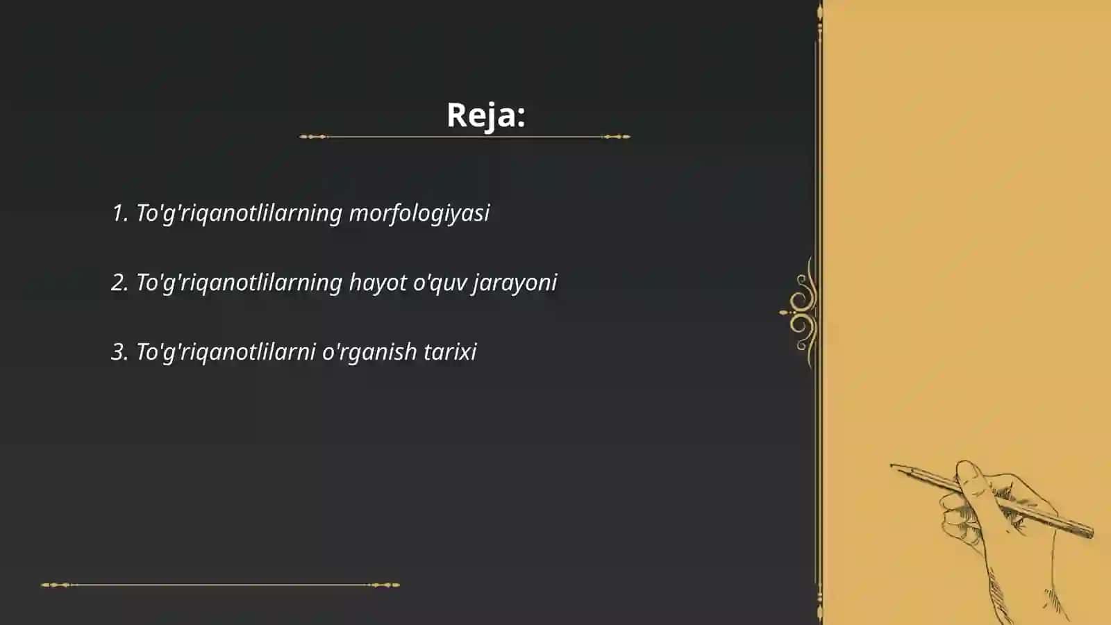 To'g'riqanotlilar va teriqanotlilar turkumi 2