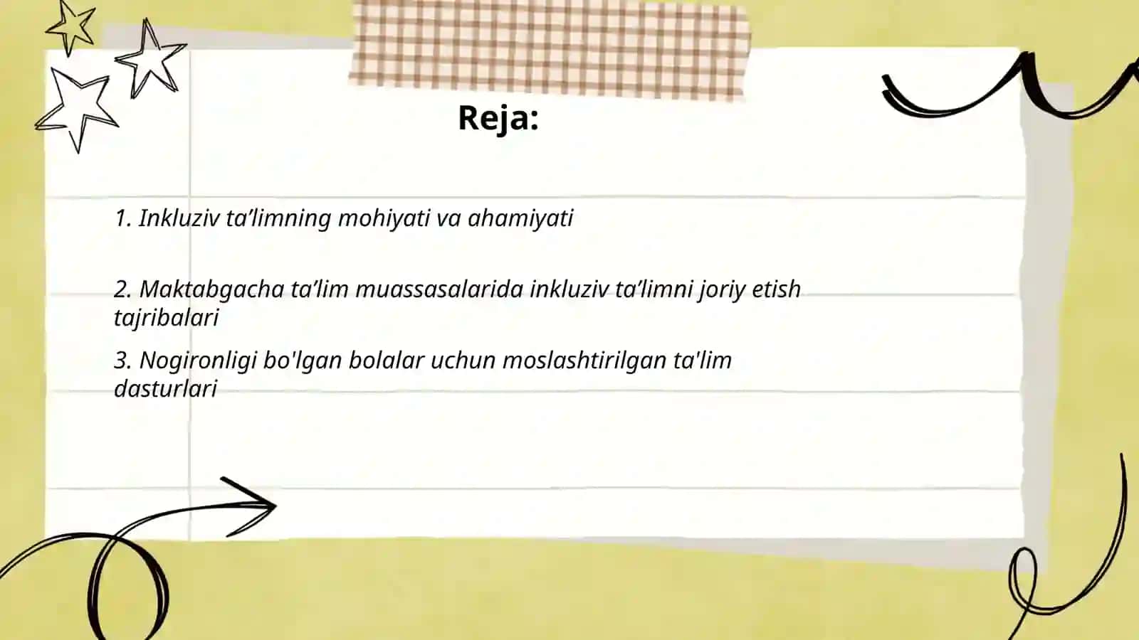 Maktabgacha taʼlim muassasasida inquliziv taʼlim 2