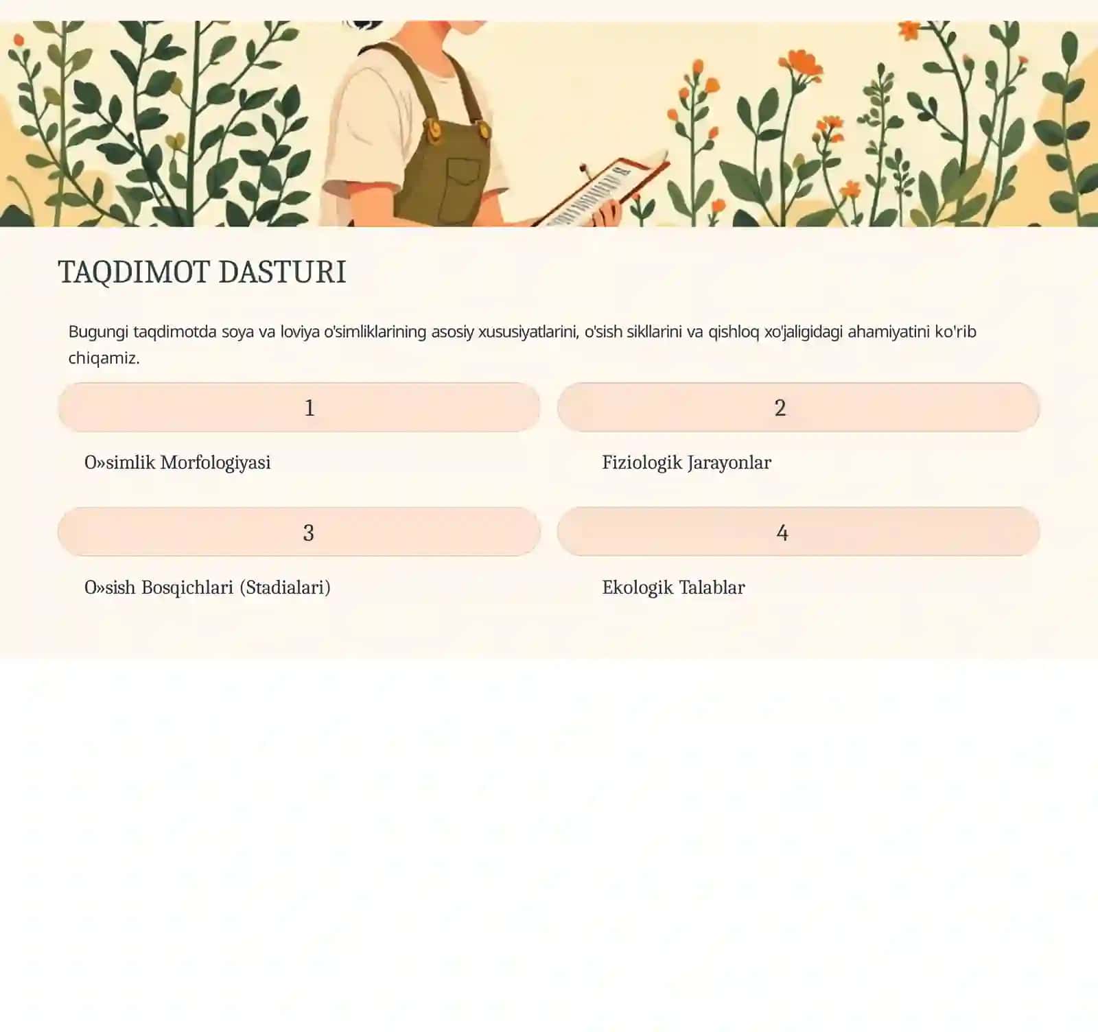 Soya va loviya morfologiyasi va biologiyasi PPT – Biologiya, Agronomiya va Dehqonchilik fanidan taqdimot 2