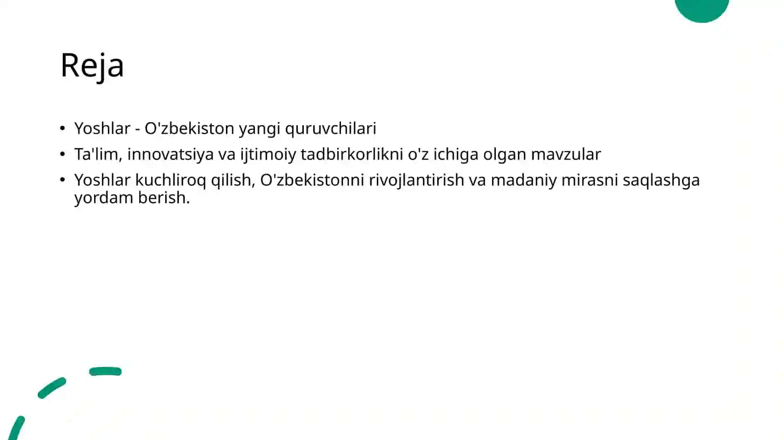 Yoshlar-Yangi Òzbekiston bunyodkorlari 2