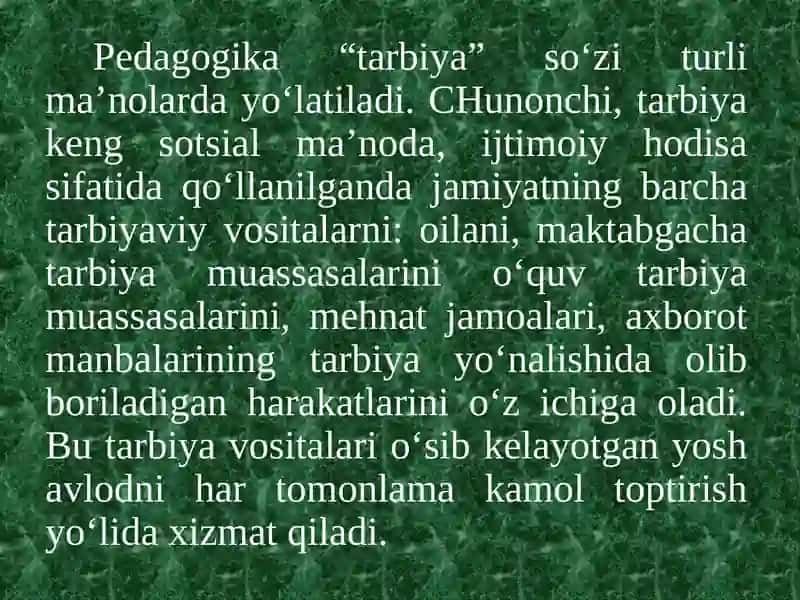 Ta’lim-tarbiya jarayonining mazmuni va mohiyati 2