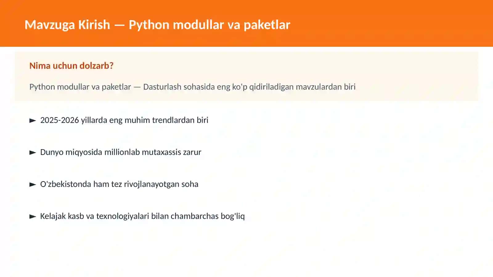 Python modullar va paketlar 2