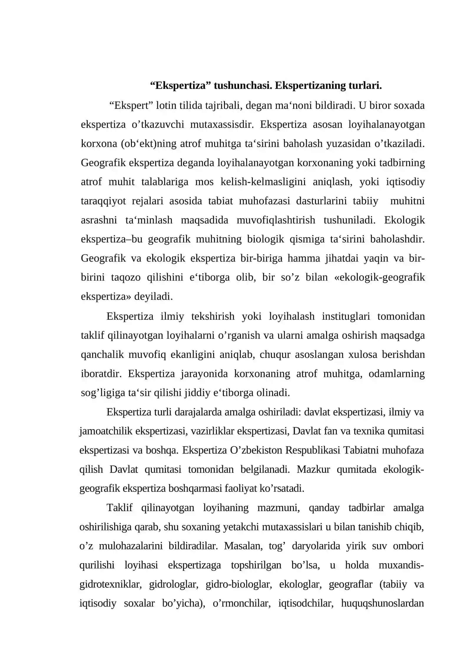 Geografik – ekologik ekspertiza asoslari 2