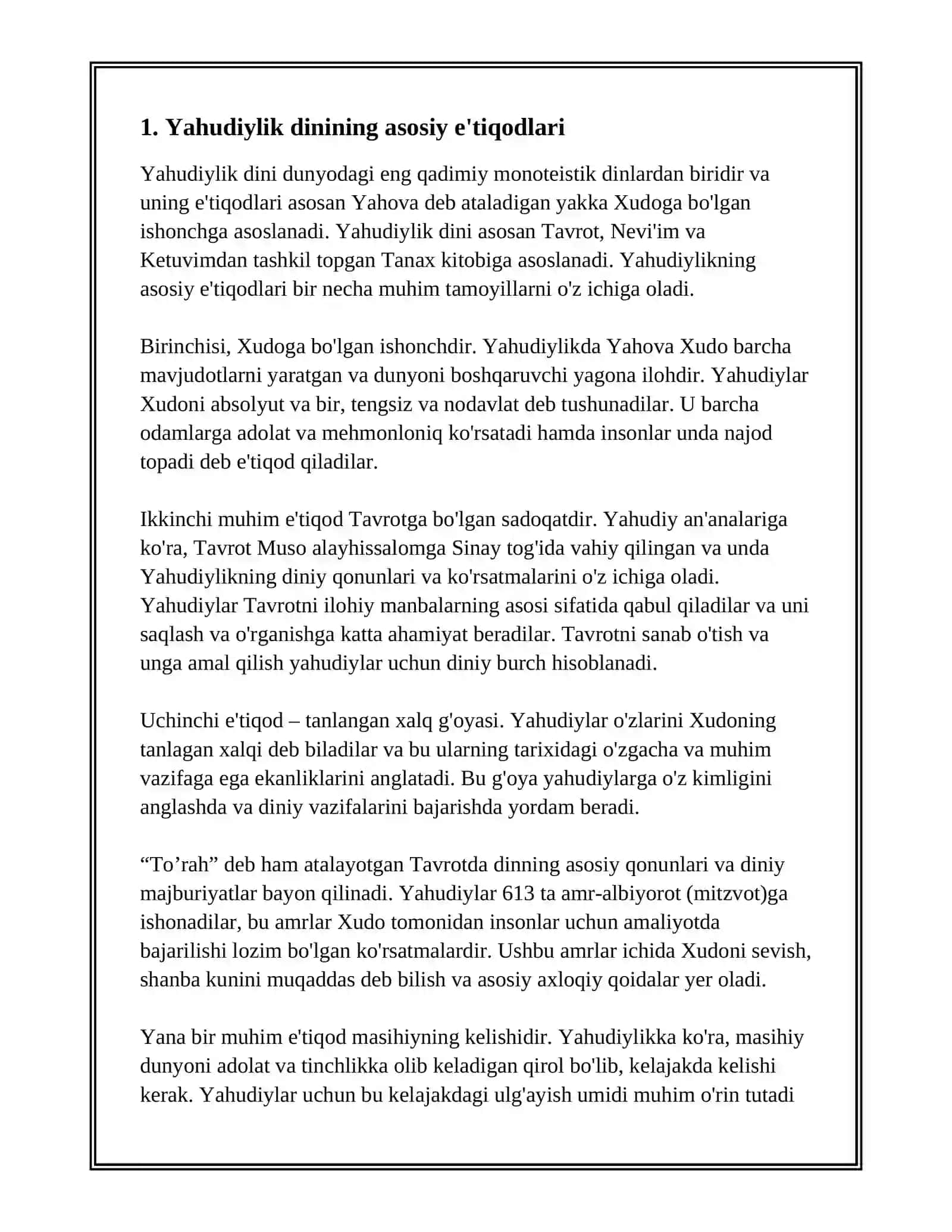 YOXUDLIK DINNINIG TALIMOTI 2