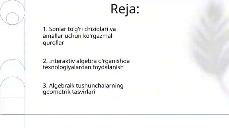 Konsentrlar bo'yicha algebra elementlari 2