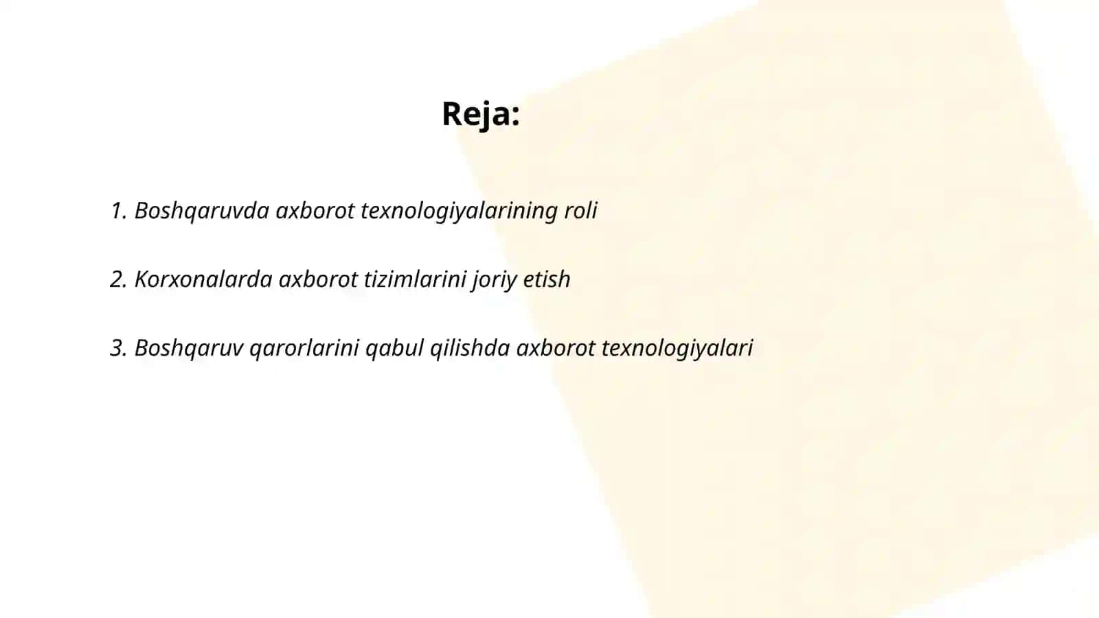 Boshqaruvda axborot texnologiyalari 2