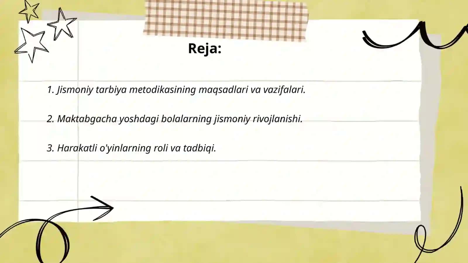 Maktabgacha ta'limgajismoniy tarbiya metodikasini vazifalarining tadbiq etilishi 2
