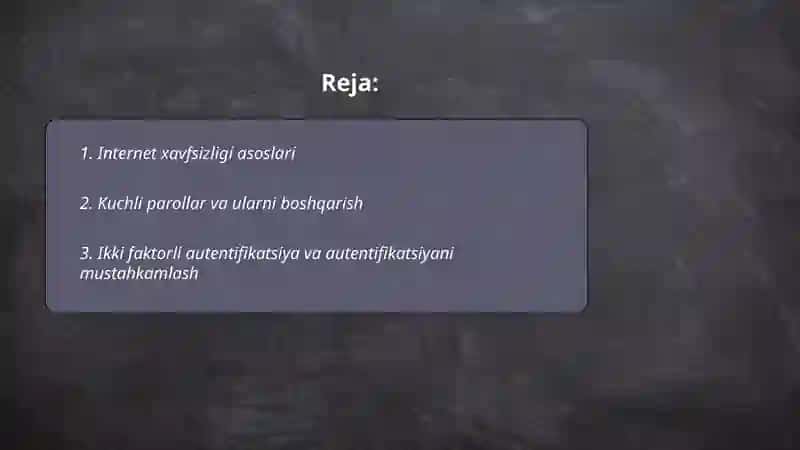 Internet xavfsizligi asoslari 2